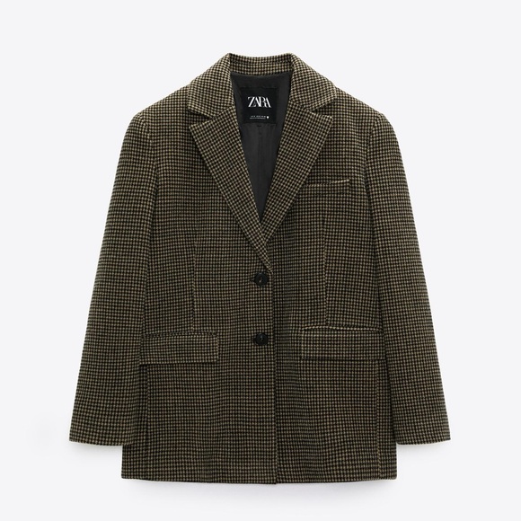 Zara Jackets & Blazers - Zara Checkered Blazer in Black and Brown! Is thick material like wool. Like new!